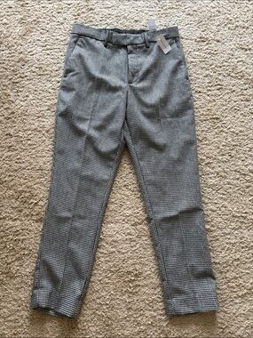 Banana Republic Black and White Micro Houndstooth Wool Pants 29x30
